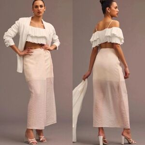 Anthropologie SUNDAY IN BROOKLYN Sheer Wrap Maxi Skirt size Small NWT $98